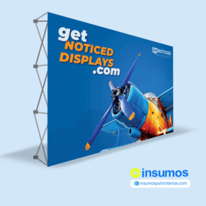 Backing Velcro 4X3 Pop Up estructura de aluminio plegable con su maletin y reflectores de luces.