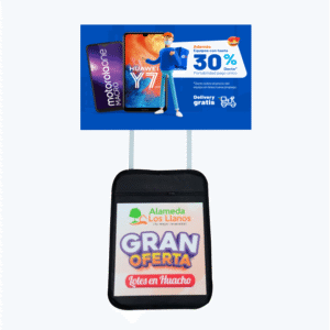 Mochila Publicitario Portatil con su letrero 60x40cm ambos lados y varillas de aluminio
