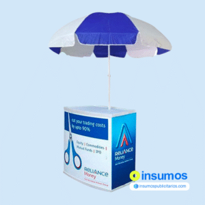 Modulos con Sombrilla 85x82cm material PVC desarmable con su maletín Stand Portatil
