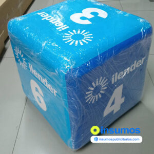 Dados Publicitarios en Lima material de Tecnopor medida 60x60cm